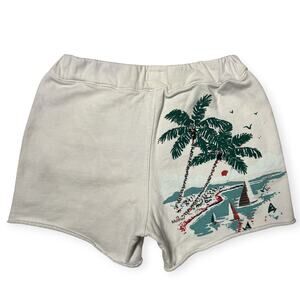 MOTHER The Quickie Roller Short Fray XS California Coast Tie Dye White Sweat